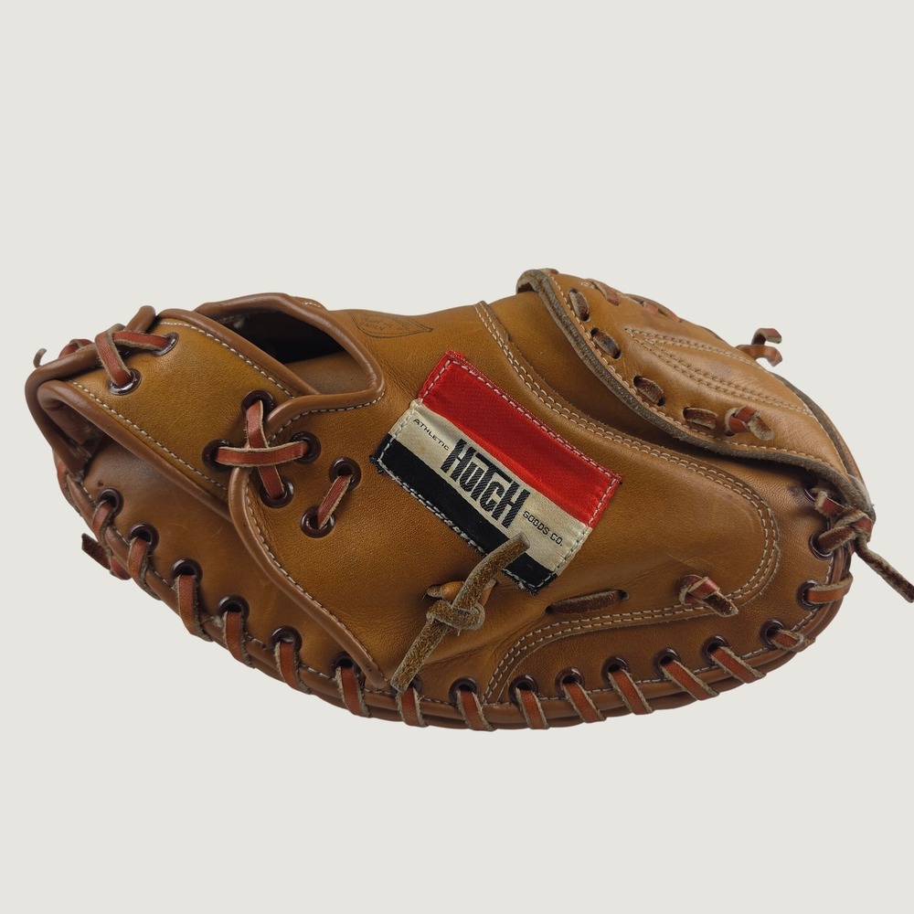 Vintage Hutch C256 Catchers Mitt Glove Tan Professional Model Leather Japan RHT